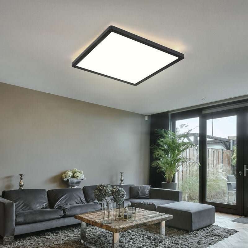 Globo - Badezimmerlampe led Deckenleuchte Deckenlampe IP44, Memoryfunktion, Backlight, weiß schwarz opal satiniert, 1x l...