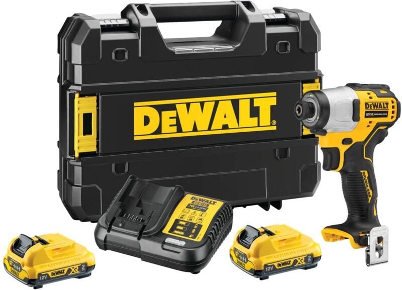 Dewalt - Akku-Schlagschrauber DCF801D2 1/4' 12V 2x 2,0 Ah Akku + Lader im t-stak