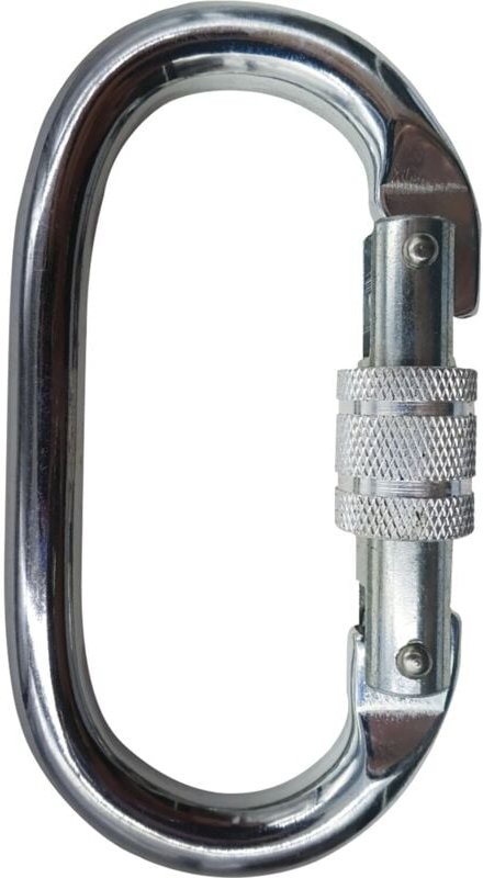 Karabinerhaken mit Drehgelenk, Schraubkarabiner 18mm Öffnungsweite, Stahl silber - Teufelberger