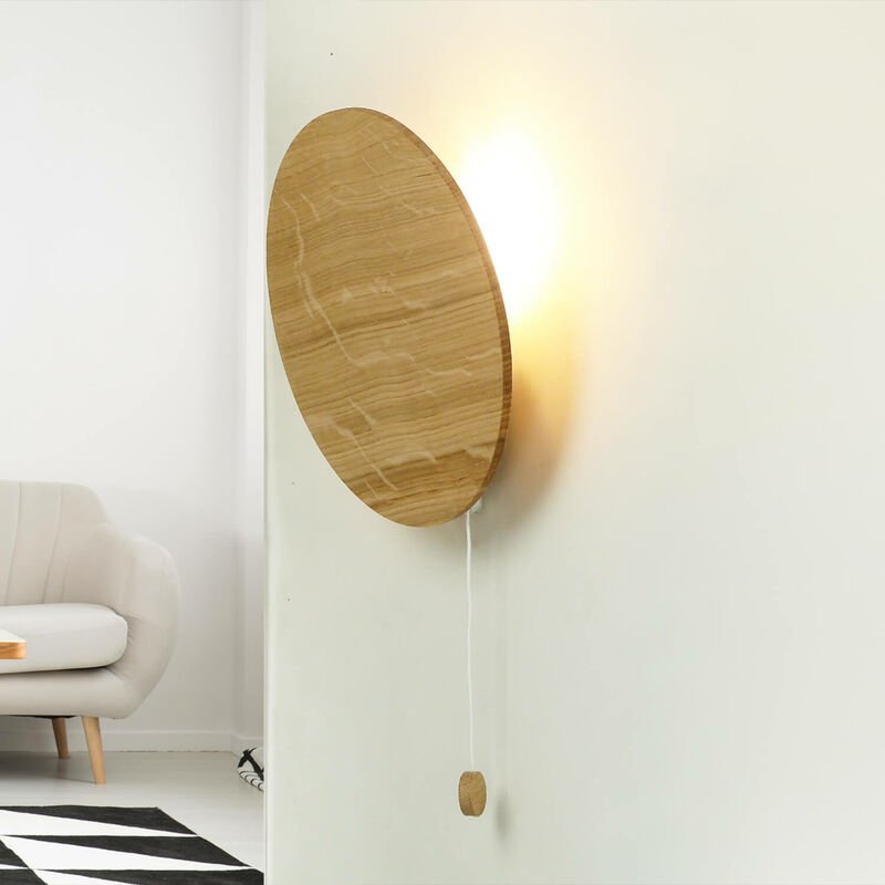 Natürliche Wandlampe Holz Eiche G9 Schlafzimmer Flur