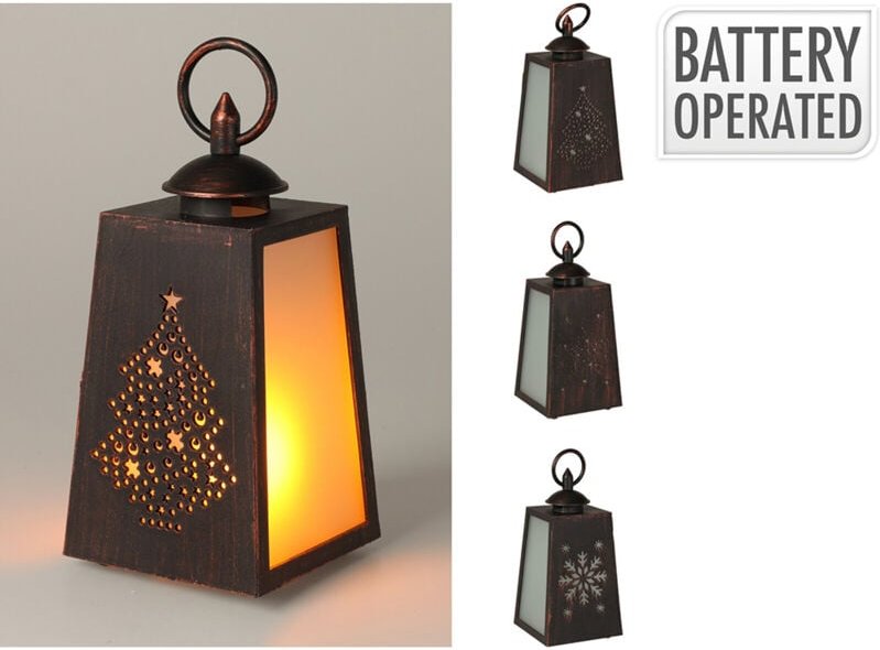 LED-Laterne mit Flammeneffekt, batteriebetrieben, 3 Modelle, 10x19cm. basics