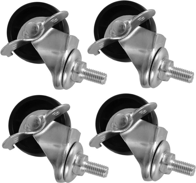 4 robuste PP-Möbelrollen mit Seitenbremsen, einfacher Austausch für Rollwagen und Schreibtische, leichte Beweglichkeit