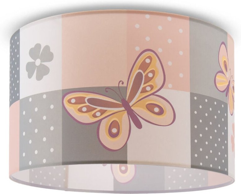 Thumbnail - Deckenlampe Kinder Pendelleuchte Kinderzimmer Stoffschirm Rund Bunt Baby E27 Deckenleuchte - Weiß, Creme (Ø45,5cm) - Pac...