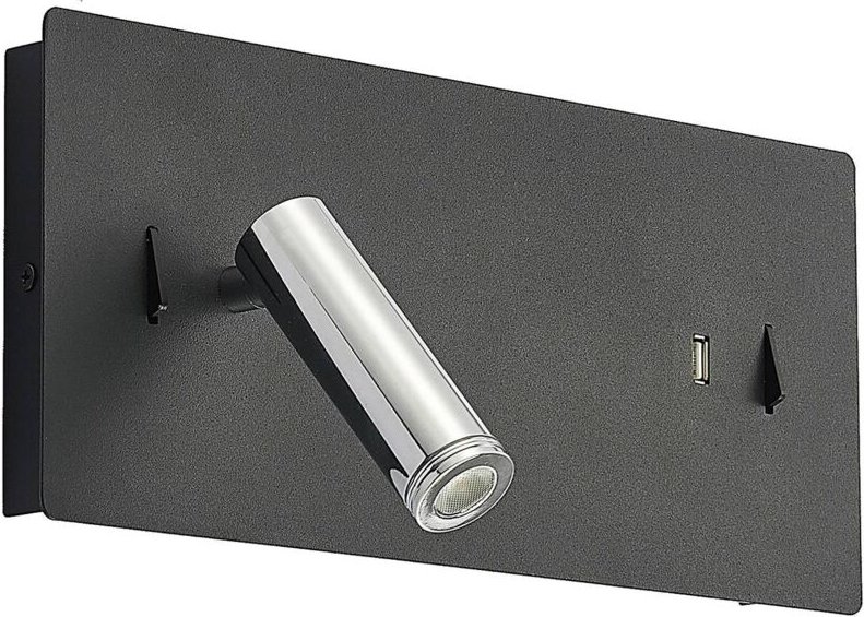 Led Wandleuchte, Wandlampe Innen 'Kimo' aus Metallmit usb Anschluss für Wohnzimmer & Esszimmer von Lucande