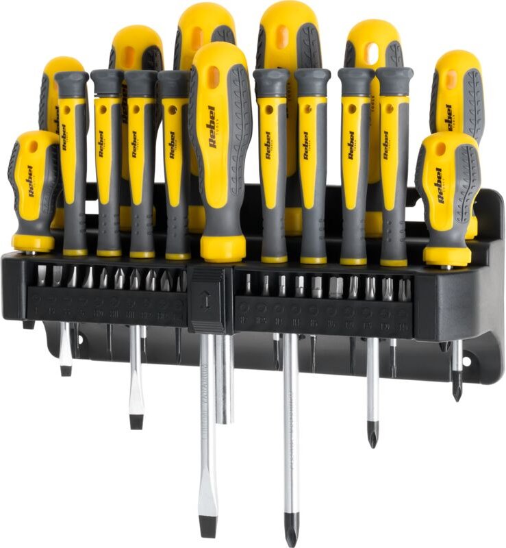 Rebel Schraubendreher-Set, 11-teilig, robust, mit Magnetständer