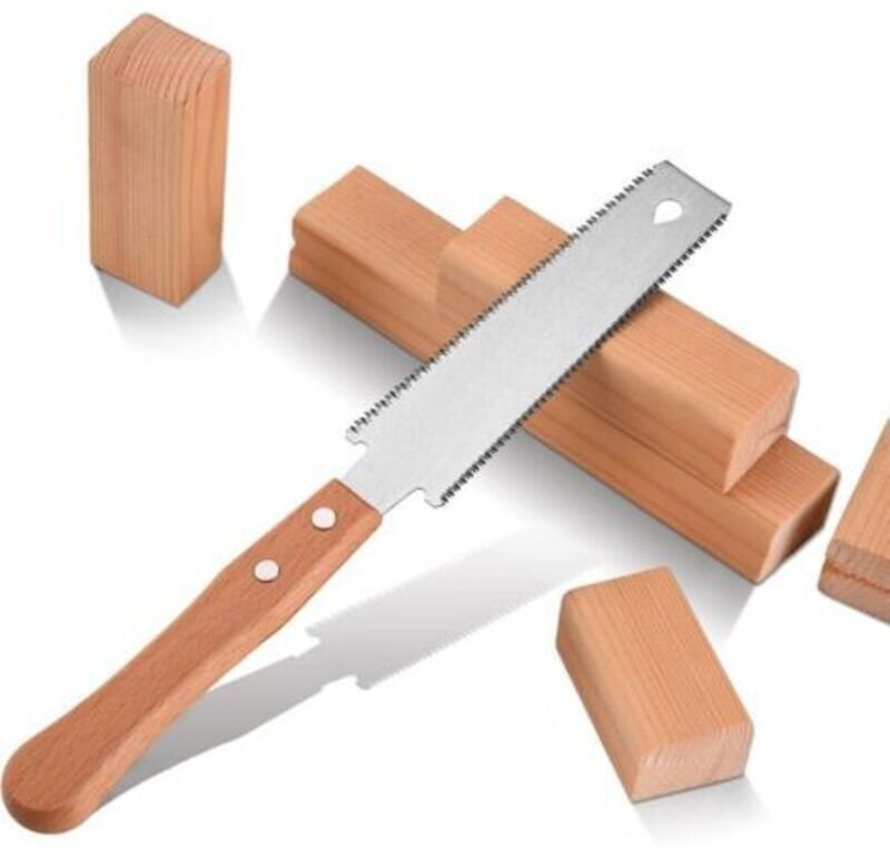 Japanische Säge, kleine Holzsäge, 15 cm langes, beidseitig geschliffenes, flexibles Sägeblatt, manuell, für Hobby und He...