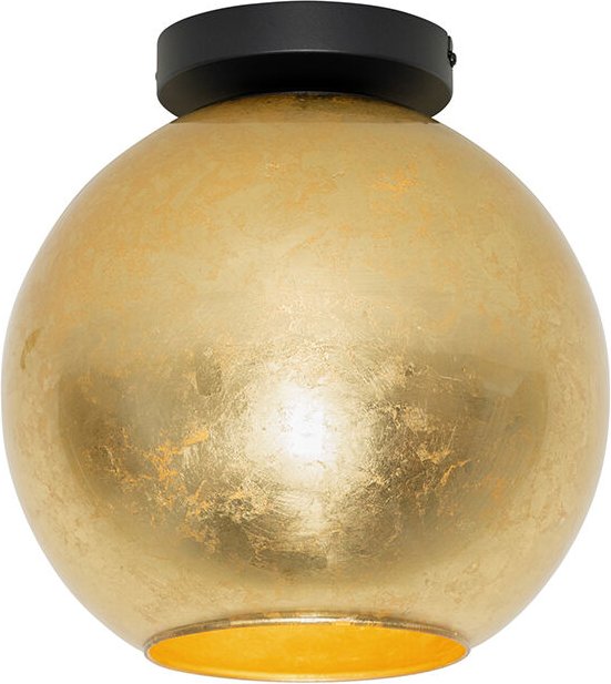 Design-Deckenleuchte schwarz mit goldenem Glas – Bert