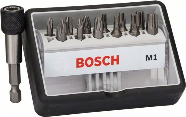 Bosch Schrauberbit-Set Robust Line M Extra-Hart 12 + 1-teilig 25 mm PH PZ Torx