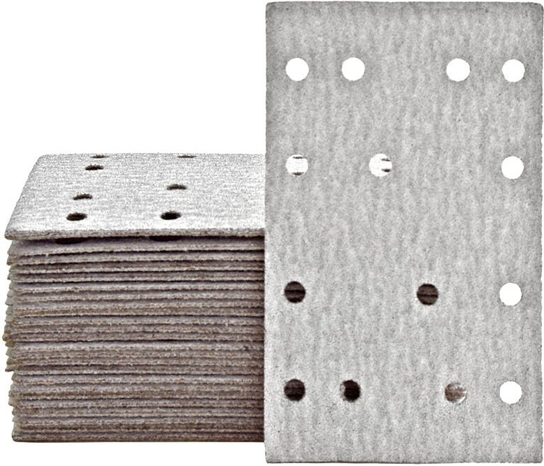 Shark Klett-Schleifblätter, 133 x 80 mm, 14-Loch, f. Schwingschleifer, Normalkorund (50 Stk.) K120 - Miotools