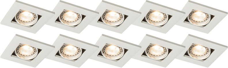 Set mit 10 Einbaustrahlern weiß einstellbar - Qure