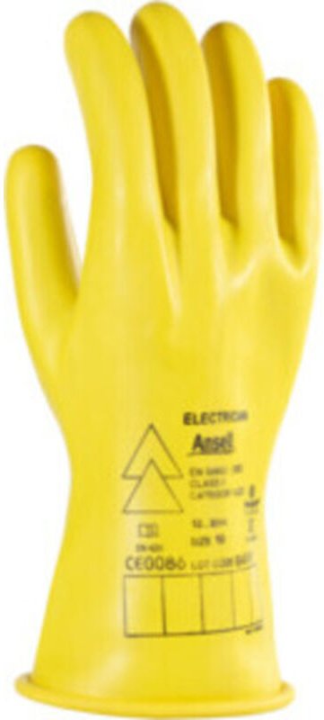Ansell - Elektriker Handschuh-Paar E014Y, 1000 v ac, Handschuhgröße: 10