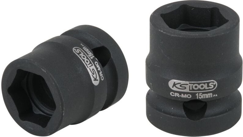 1/2' Sechskant-Kraft-Stecknuss, extra kurz, 15,0 mm