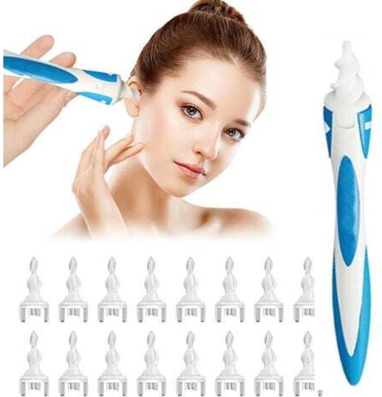 Ohrenreiniger, Ohrenschmalzentferner – Spiral-Ohrreiniger – Ohrenschmalzentferner. Ohrenreiniger-System 1 mit 16 waschba...