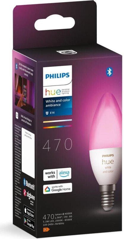 Philips Hue - led Kerze E14 bt 5,3W 470lm White Color Ambiance