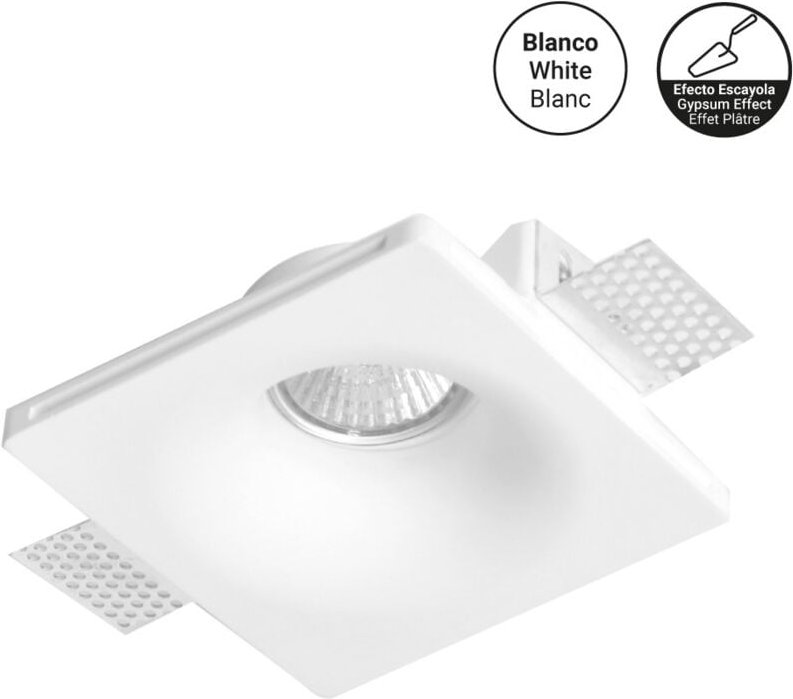 Quadratisches Gips-Downlight - Trimless - 1 x GU10