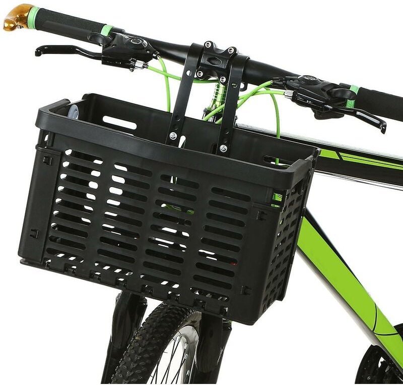 Thumbnail - Klappbarer Fahrradkorb, abnehmbarer Kunststoff-Fahrradlenker-Frontkorb, Fahrrad-Heckträger, Hängekorb