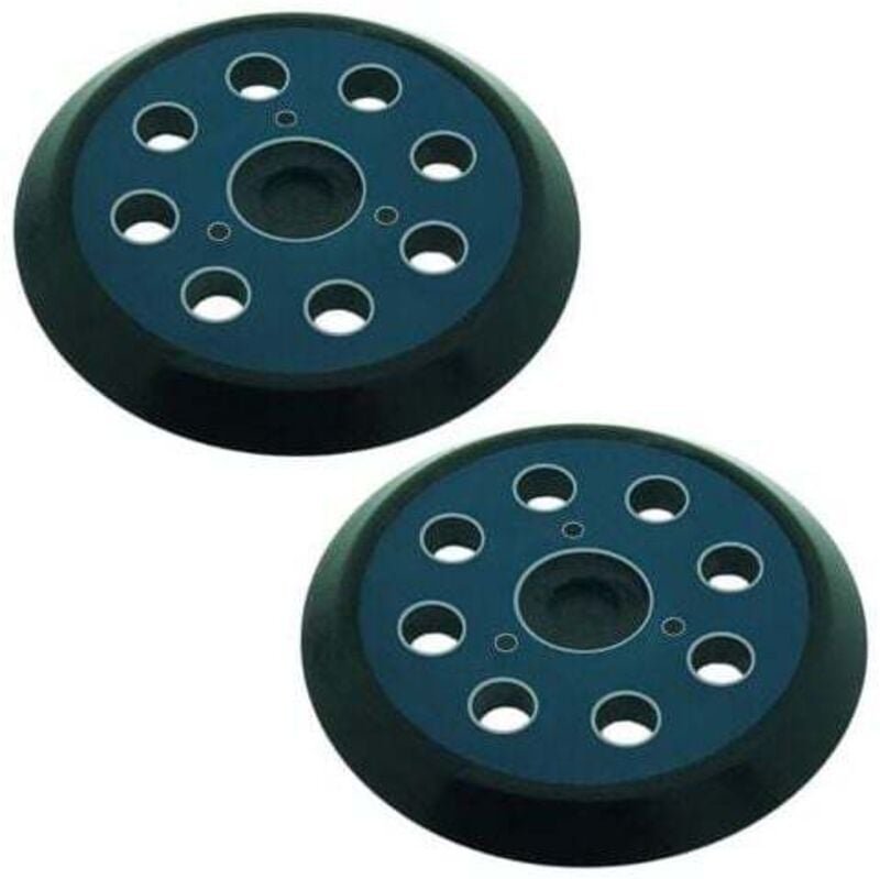 Lot de 2 patins de ponçage 125mm avec 8 trous pour ponceuse orbitale aléatoire, compatible avec Makita M9204 BO5030 BO50...