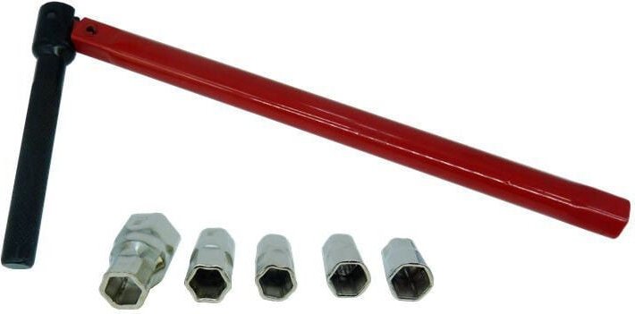 Spezial-Waschtisch-Schlüsselmischer ø 13 mm + 5 Steckdosen ø 8 - 9 - 10 - 11 - 12 mm, Rot