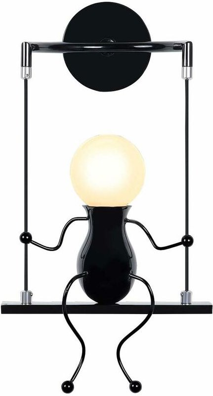 Wandleuchte Kreatives, Moderne Einfache Humanoid Wand Lampe im Schwingen Form Eisen Halter Innen E27 Art Deco Single Car...