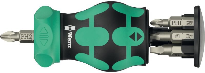 Wera Kraftform Kompakt Stubby Magazin RA 4 6-teilig im Griff integrierte Ratsche