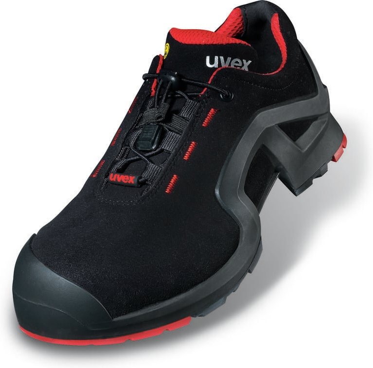 Uvex - 1 x-tended Sicherheits-Halbschuh Gr.40 W11 S3L esd sr schwarz/rot 8516.2