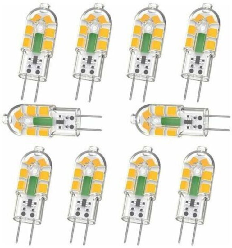 LaBlanc – 10er-Pack G4-LED-Lampen, 2 W, 240 lm, entspricht 20 W G4-Halogenlampen, warmweiß (3000 K), 12 V AC/DC, flimmer...