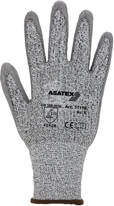 Asatex - 3711E Schnittschutzhandschuhe Gr.10 grau/grau en 388 Kategorie ii hdpe