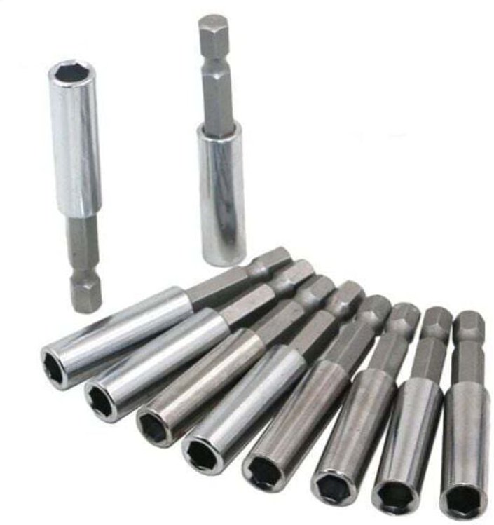Magnetischer Bithalter, 10-teilig, Schraubendreher-Bit-Verlängerung, 1/4 Zoll Sechskantschaft, Elektrowerkzeug, 60 mm - ...