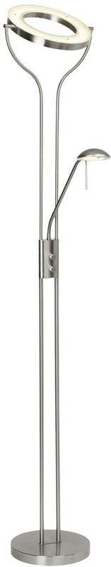 Brilliant - Lampe Demian led Deckenfluter Lesearm eisen/chrom 1x 18W led integriert smd, 1600lm, 3000K Fluter und Lesear...