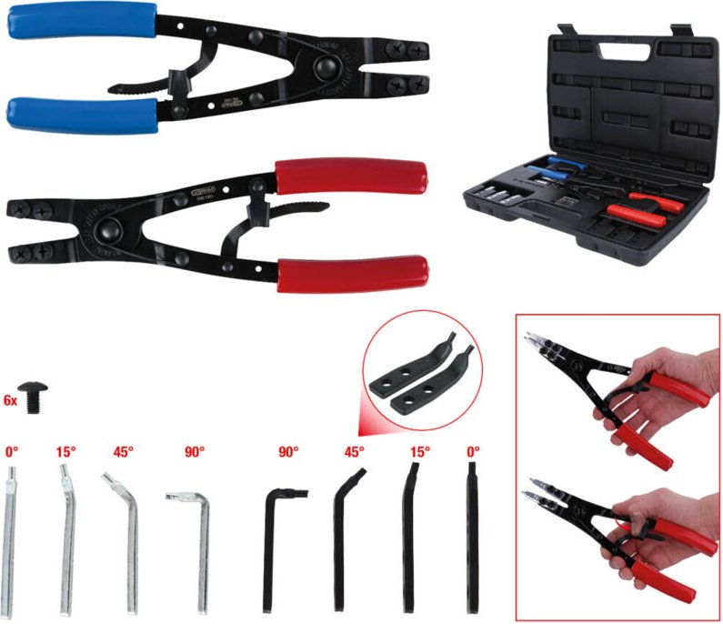 KS Tools Sicherungszangen-Satz mit Ratschenfunktion, 20-tlg - 500.1350