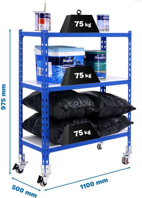 Thumbnail - Simonrack SIMONCLICK MOBILE SUPERPLUS 3 Regale blau-weiß