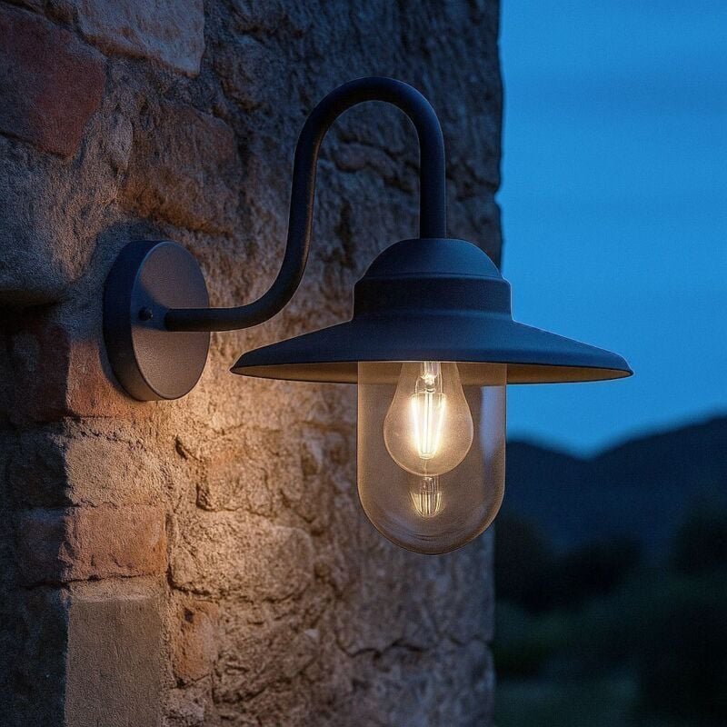 Thumbnail - Arum Lighting - Außenwandleuchte Schwanenhals barnabe E27 Anthrazitgrau IP44