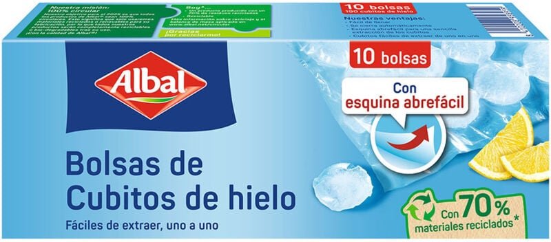 Eiswürfel, Beutel mit 10 Einheiten. - Albal