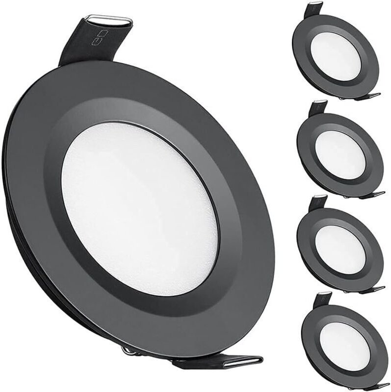 Set mit 4 Einbau-LED-Strahlern (12 V) – Ausschnitt 58–65 mm – 3 W, 3200 K warmweiß – Dimmbar mit PWM-Dimmer – Für Wohnmo...