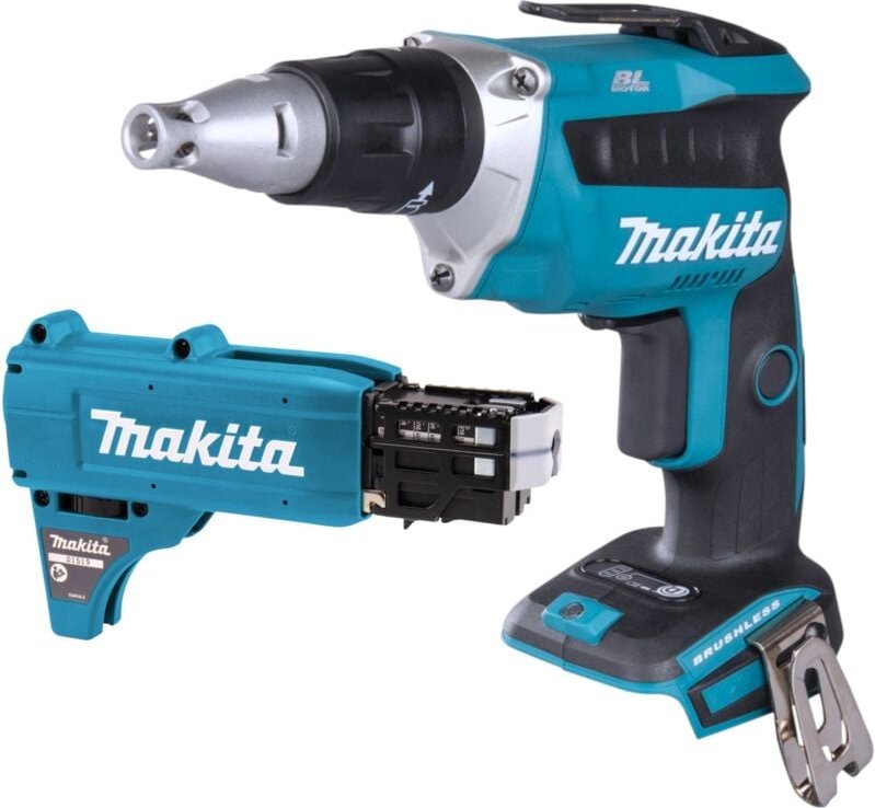 Makita DFS 452 Z Akku Trockenbauschrauber 18 V Brushless + Magazinschrauben Vorsatz - ohne Akku, ohne Ladegerät