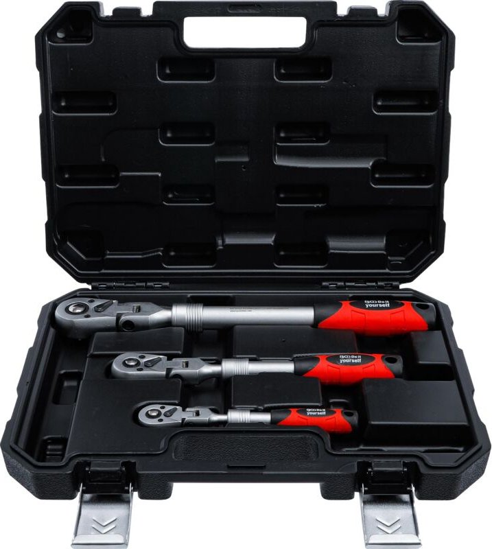 Bgs Technic - Umschaltknarren-Satz ausziehbar, abwinkelbar Abtrieb Außenvierkant 6,3 mm (1/4') - 10 mm (3/8') - 12,5 mm ...