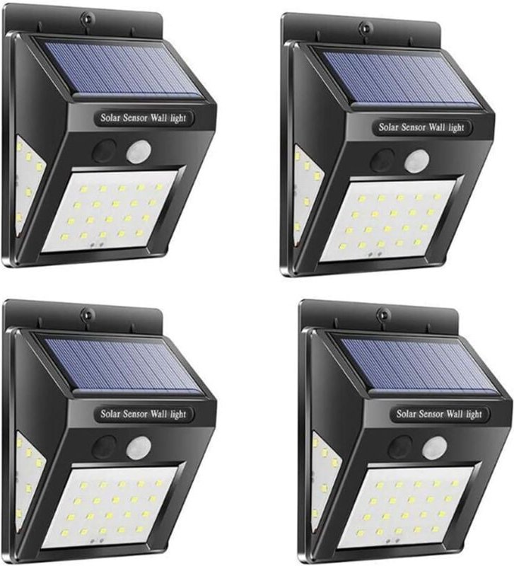 4er-Pack Solarleuchten für den Außenbereich, 40 LEDs, wasserdicht, 3 Modi, PIR-Bewegungsmelder, für den Garten