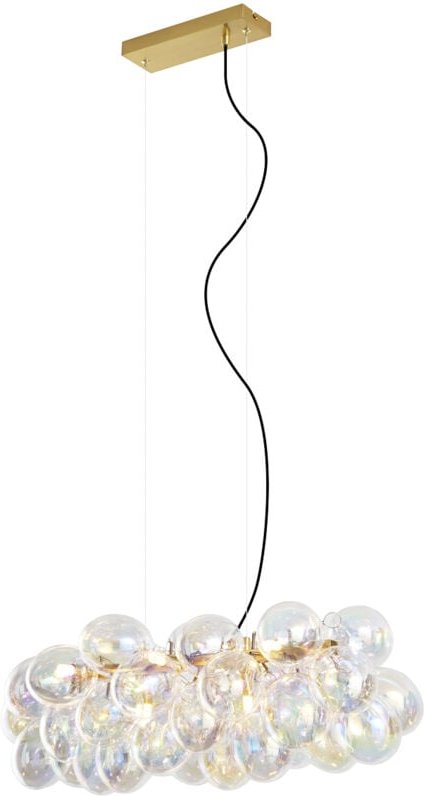 Design-Hängeleuchte Gold mit Regenbogen-Glas 8-flammig - Uvas