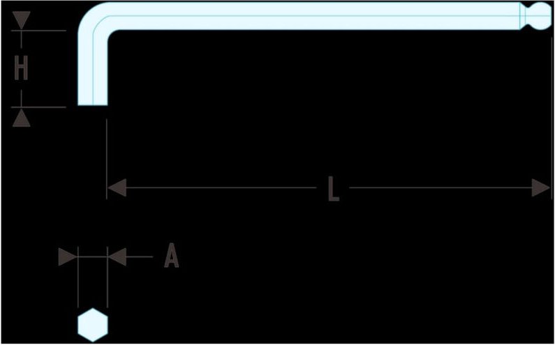83SH.2.5 Stiftschluessel lang Kugelkopf 2,5 mm - Facom