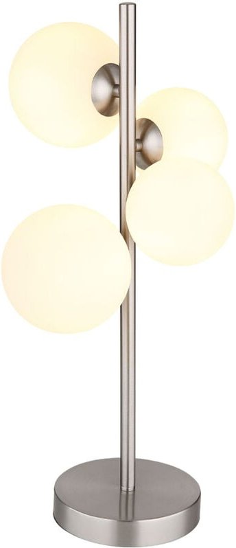 Tischleuchte Beistelllampe Nachttischlampe led Metall Glas h 48 cm Bürolampe