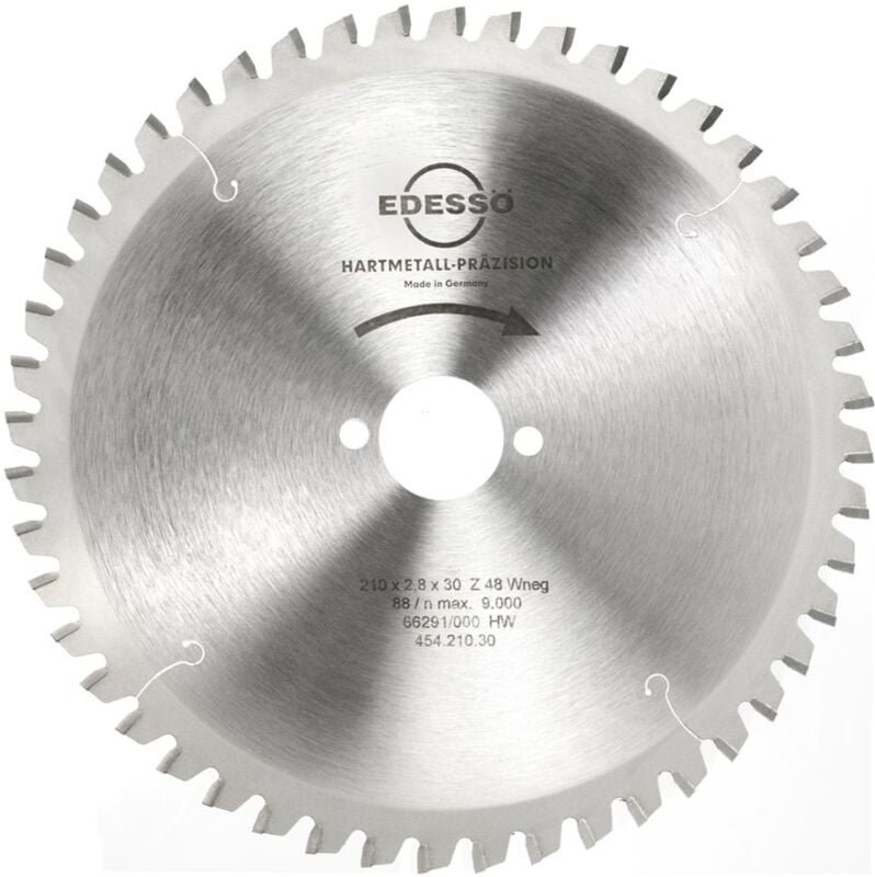 EDESSÖ HW Kreissägeblatt Präzision 210 x 2,8 x 30 mm Z48 W neg.