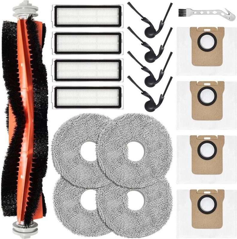 Ersatzteile für Xiaomi Saugroboter 5/5 Pro Zubehör, 1 Hauptbürste, 4 Wischtücher, 4 Ersatzfilter, 4 Staubbeutel, 4 Seite...
