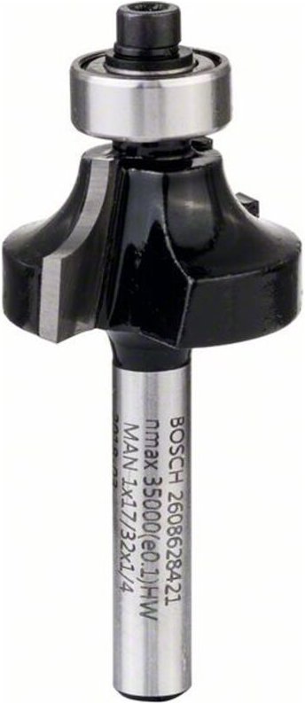 Abrundfräser 1/4, R1 6,3 mm, d 25,4 mm, l 13,2 mm, g 54 mm - Bosch