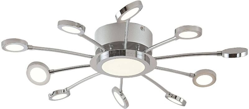 Verchromte LED-Deckenleuchte Meru, Lichtfarbe var. - chrom, weiß