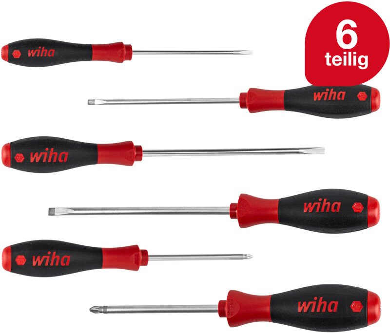 Schraubendreher Set SoftFinish® (07153) 6 tlg. i Schraubenzieher Satz für Alltag, Handwerk, Industrie i Schlitz/Kreuz - ...