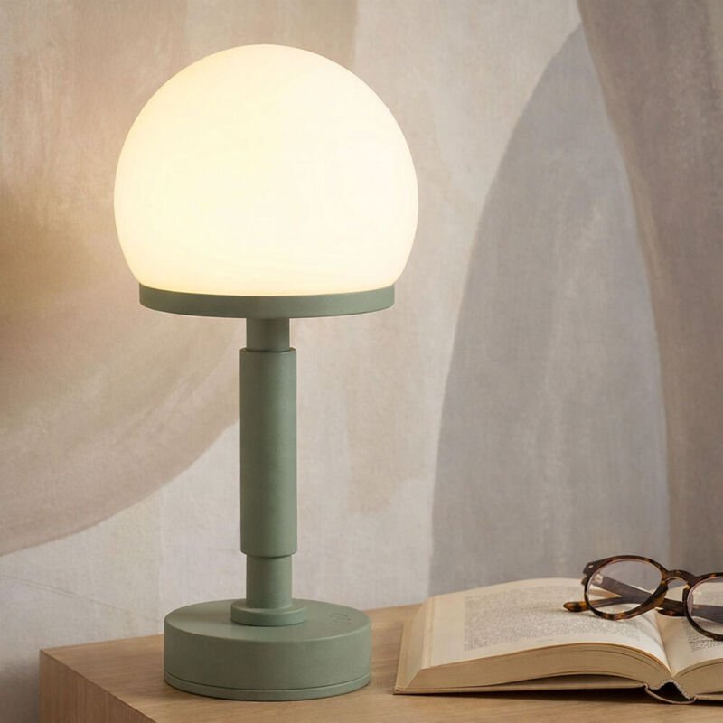 Thumbnail - Globo Lighting - Tischleuchte Pilz grün Tischlampe Touchdimmer Akku Beistellleuchte Pilzleuchte, usb-c, led 1W 60Lm warm...