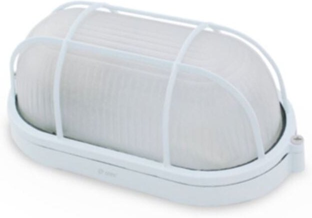 GSC - Ovale Wandleuchte aus Aluminium mit Gitter weiss E27 0700782