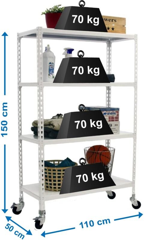 Simonrack Simonclick Mobile Superplus weiße Metallregal