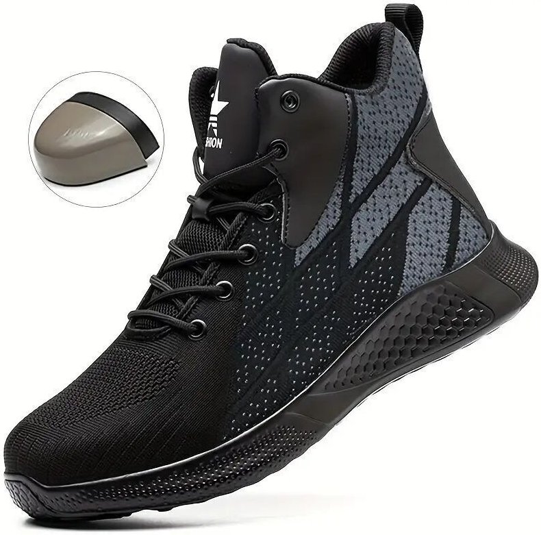 Sicherheitsschuhe mit Stahlkappe für Damen und Herren - Leichte und atmungsaktive High-Top-Industrieschuhe mit Durchtrit...