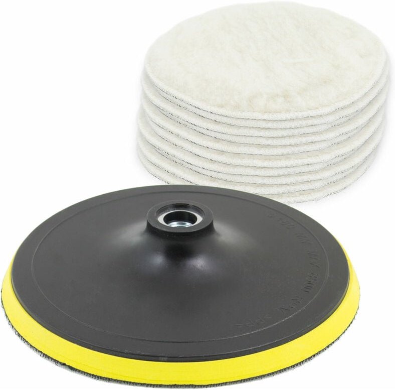 Polierzubehörset Polierhaube Polierpad Aufnahmeteller M14 für Poliermaschinen 10 x superweiche Polierhauben inkl. Rotati...